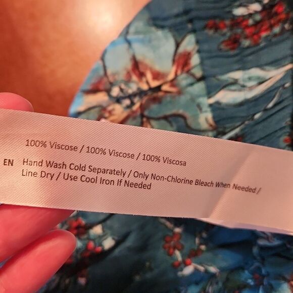 BOG Bohemian Peasant Celene Floral Layered Midi Skirt with Sit, Medium, Teal - Picture 8 of 10